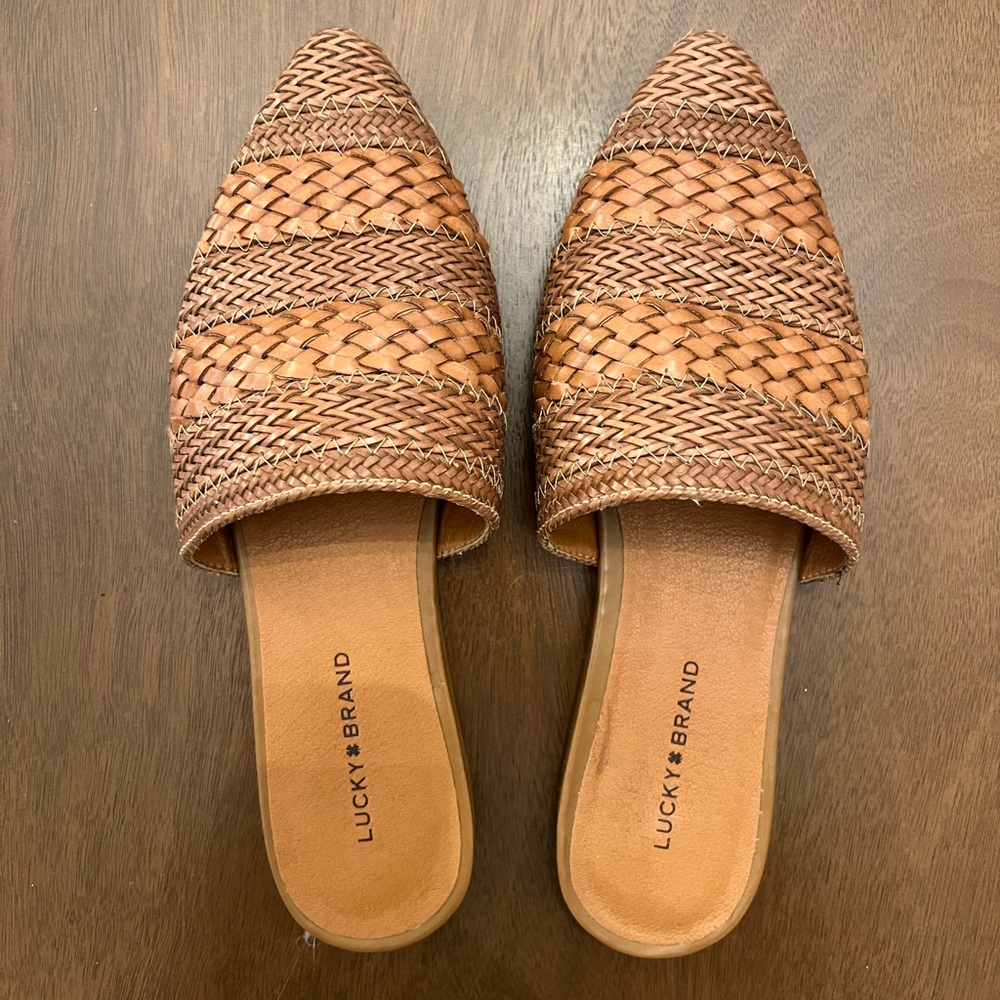 Lucky Brand Women's Brown Woven Mules | Size 7
